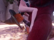 Preview 5 of Petitre Redhead Witch Fucks With Monster Cock Furry Demon Yiff 3D Hentai