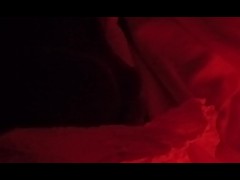 Extended Masturbating in Red Night Light and Cumming to Orgasm to favorite Lesbian Porn PIP Quietly