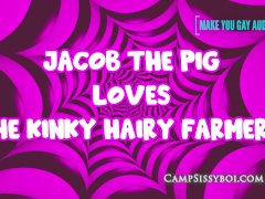 Jacob the pig loves the kinky hairy farmers
