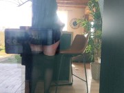 Preview 2 of PREGNANT - MY SLUT NEIGHBOR SAW I WAS FILMING In secret  WITH MY PHONE - SHE FILMED CLOSER