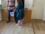 Preview 4 of Fat mother-in-law pees like an animal and son-in-law watches and jerks