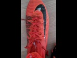 Cute soccer boy is wanking, sniffing soccer shoes and cums on nike shoes