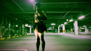 Trans Girl Walks with Dildo