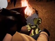 Preview 1 of Slutty Furry Blows A Pent Up Male By Campfire (Full Content)