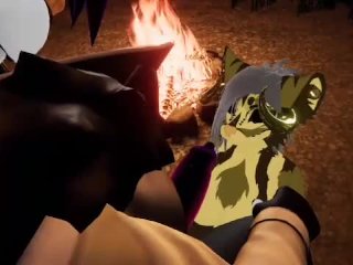Slutty Furry Blows A Pent Up Male By Campfire (Full Content)