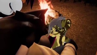 Slutty Furry Blows A Pent Up Male By Campfire (Full Content)