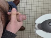 Preview 1 of Onlyfans preview: Hung bear jerks off in highway rest area restroom.