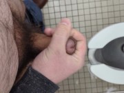 Preview 3 of Onlyfans preview: Hung bear jerks off in highway rest area restroom.