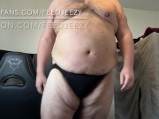 Preview 3 of Fat Feedee Boyfriend in tight underwear + March 2024 weigh in teaser