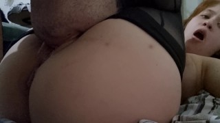 Creampie for my horny stepsister after catching her masturbating - Homemade POV