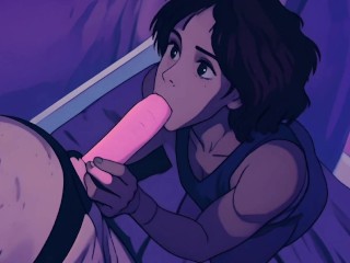 Anime Girl Curly Rican Má Tvrdý Sex s PURGEREM