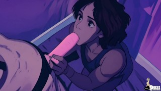 Anime Girl Curly Rican heeft harde seks met de PURGER