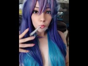 Preview 1 of Cute Egirl Smoking in your face (full vid on my ManyVids/0nlyfans)