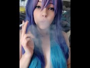 Preview 3 of Cute Egirl Smoking in your face (full vid on my ManyVids/0nlyfans)