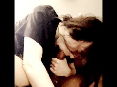 I love feeling my boyfriend's cock in my mouth while he stares at my ass