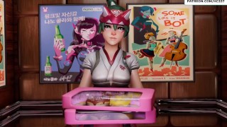 Hottest Blowjob And Anal Creampie From Overwatch's Hentai Animation In 4K And Kiriko Donuts' BBC Hentai Story