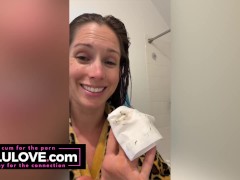 Big tits babe behind scenes asshole cumshot & booty shaking, club fun, cock rate - Lelu Love