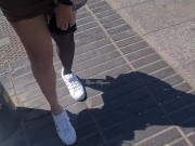 Preview 5 of PUBLIC FLASH. I take off pantyhose and show tits with many stranger