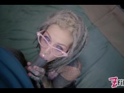 Preview 3 of Alternative couple hot POV ANAL sex - doxy, rough fuck, Ass to mouth, dreadlocks, cum on glasses