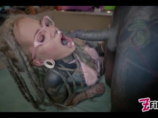 Alternative couple hot POV ANAL sex - doxy, rough fuck, Ass to mouth, dreadlocks, cum on glasses Video