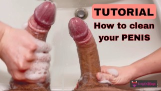 Stepmom teaches me how to clean cock well - TUTORIAL