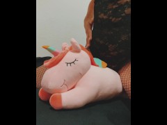 Blonde girl fuck unicorn plush - Screenshot 1 of 16 - Blonde