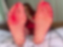 Red fishnets soles ignore goddess worship footslave training