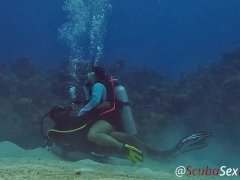 SCUBA Sex in a Miniskirt by a Beautiful Coral Reef