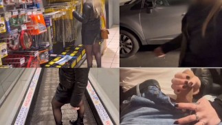 Unknown blonde wanks me in the supermarket parking lot
