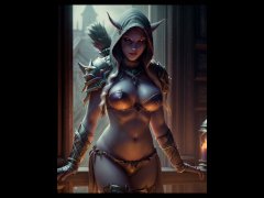 Sylvanas Windrunner welcomes newcomers in her private room