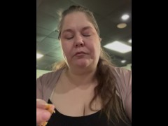 Feeding time. BBW having her lunch