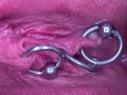 Preview 2 of Extreme Close Up Pee and My Pierced Pussy and Clit