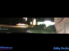 Public MILF wearing one glove is Calling you from the Road while flashing traffic