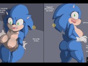 Preview 2 of Sonic Is Turned Into A Woman - Sucks and Rides 3 Cocks