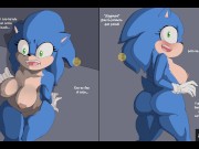 Preview 4 of Sonic Is Turned Into A Woman - Sucks and Rides 3 Cocks