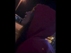 Blowjob on the bus stop