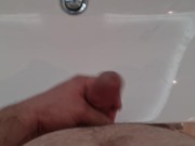 Preview 5 of I got a taste in the bathroom. I had to cum immediately. Look at my quick masturbation and great blo