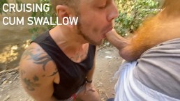 Just Swallow cum of two straight guy in the gay cruising place Barcelona City Center | Park Montjuic