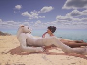 Preview 5 of Petite Brunette Fucks Good Boy Furry Wolf 3D Yiff Hentai