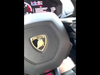 TEEN Girl FINGERS herself in LAMBO on SPRING BREAK!!!