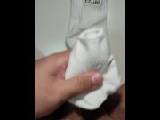 Preview 3 of masturbating with my gf's white sports socks2
