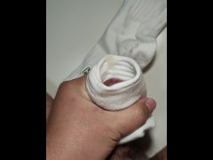 masturbating with my gf's white sports socks2