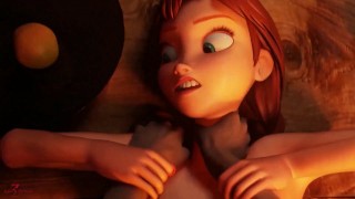 Tiener Anna bevroren anale seks 3D-animatie