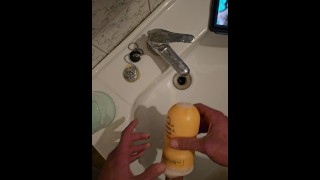 Masturbating myself with toy huge load