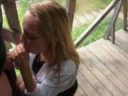 Preview 2 of Wife Films Her Blonde Friend Sucks Me Off Outdoors - Sharing Is Caring!