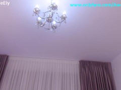 Horny Teen With Fishnet Stockings Likes To Play With Pussy