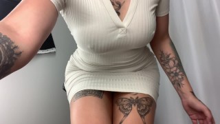 Try-On Haul In Public Short Skirt See-Through Shirt