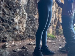 OUTDOOR BLOWJOB and FUCK | Trekking Gets Hot in the Cave