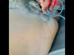 Playing with my mouse on my pussy during work hours