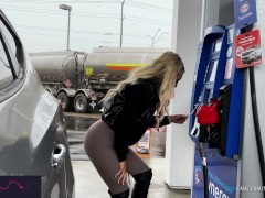 Public Orgasm w/ LUSH in at Gas Station PUMP!!!